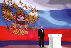 Le 1er mars, Poutine adresse son message annuel au parlement, axé sur les questions de défense. Politique magazine
